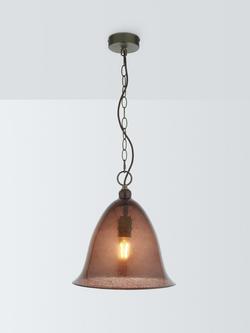 John Lewis Farmhouse Bubble Glass Pendant Ceiling Light, Nutmeg