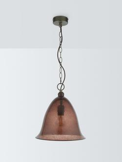 John Lewis Farmhouse Bubble Glass Pendant Ceiling Light - view 2, Nutmeg