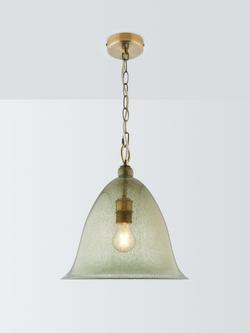 John Lewis Farmhouse Bubble Glass Pendant Ceiling Light, Avocado