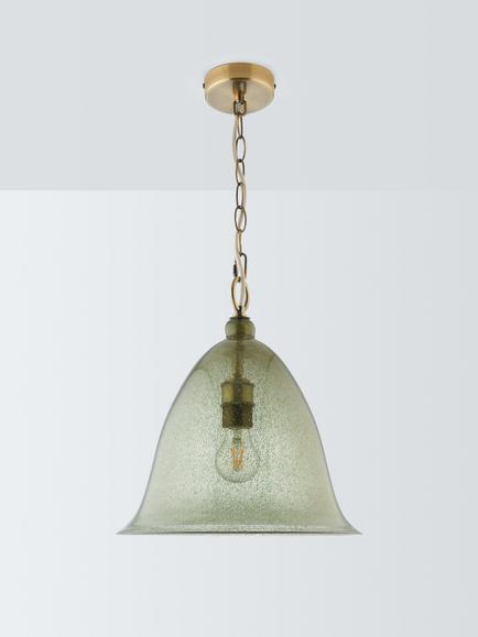 John Lewis Farmhouse Bubble Glass Pendant Ceiling Light - view 2, Avocado
