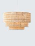 John Lewis Farmhouse Rattan Pendant Ceiling Lampshade, Natural