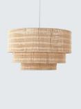 John Lewis Farmhouse Rattan Pendant Ceiling Lampshade, Natural