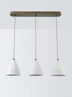 John Lewis Mannez Over Diner Ceiling Light, White - view 2, White