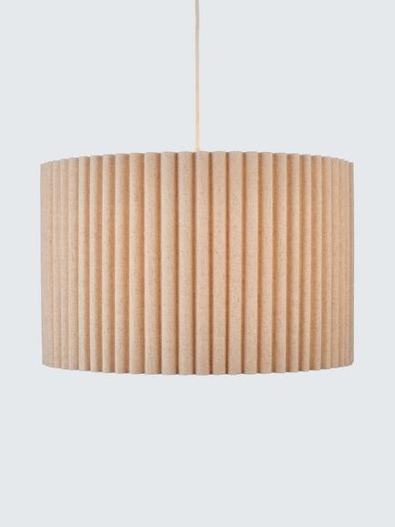 John Lewis Modern Scallop Drum Easy-to-Fit Ceiling Shade, Marshmallow, Marshmallow