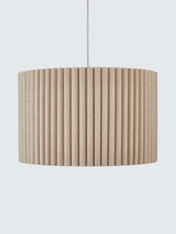 John Lewis Modern Scallop Drum Easy-to-Fit Ceiling Shade, Marshmallow - view 2, Marshmallow