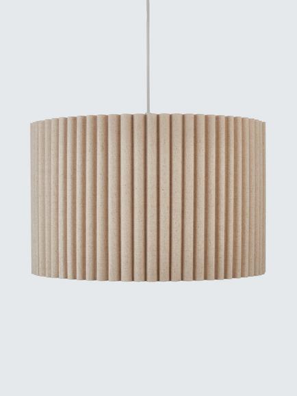 John Lewis Modern Scallop Drum Easy-to-Fit Ceiling Shade, Marshmallow - view 2, Marshmallow