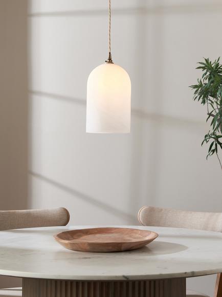 John Lewis Murray Easy-to-Fit Ceiling Shade, Alabaster Effect - view 2, Alabaster Effect