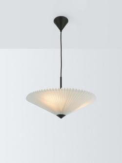 John Lewis Pleated Fan Pendant Ceiling Light, White, White