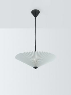 John Lewis Pleated Fan Pendant Ceiling Light, White - view 2, White