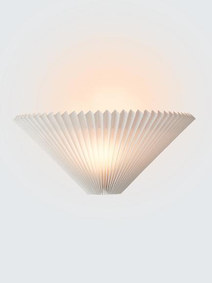 John Lewis Pleated Fan Wall Light, White, White