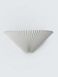 John Lewis Pleated Fan Wall Light, White