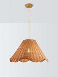 John Lewis Scallop Rattan Pendant Ceiling Light, Natural
