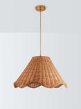 John Lewis Scallop Rattan Pendant Ceiling Light, Natural