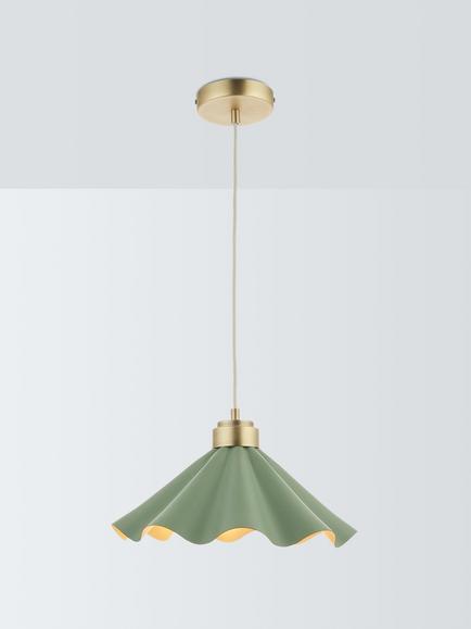 John Lewis Soft Scallop Pendant Ceiling Light, Avocado
