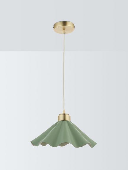 John Lewis Soft Scallop Pendant Ceiling Light - view 2, Avocado