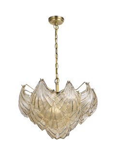John Lewis Deco Shell Glass Pendant Ceiling Light, Champagne