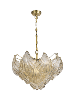 John Lewis Deco Shell Glass Pendant Ceiling Light, Champagne, Champagne