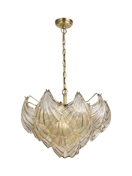 John Lewis Deco Shell Glass Pendant Ceiling Light, Champagne, Champagne