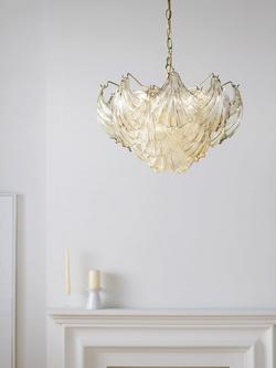 John Lewis Deco Shell Glass Pendant Ceiling Light, Champagne - view 2, Champagne