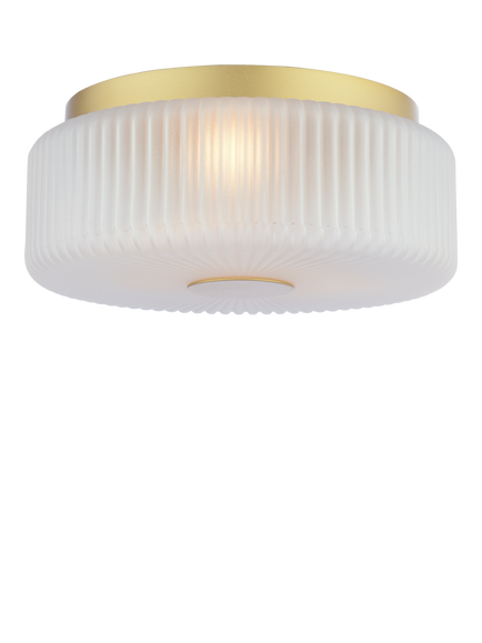 John Lewis Ripley Glass Flush Ceiling Light, Gold