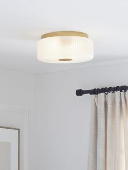 John Lewis Ripley Glass Flush Ceiling Light - view 2, Gold