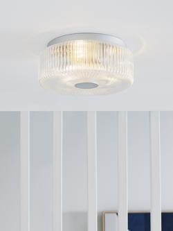 John Lewis Ripley Glass Flush Ceiling Light - view 2, Silver