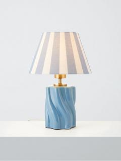 John Lewis Twist Ceramic Table Lamp, Blue