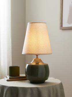 John Lewis Felix Ceramic Table Lamp - view 2, Avocado