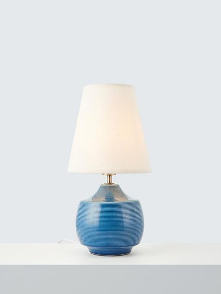John Lewis Felix Ceramic Table Lamp, Blue