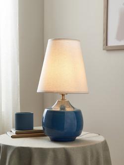 John Lewis Felix Ceramic Table Lamp - view 2, Blue