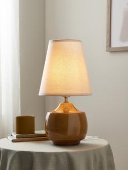 John Lewis Felix Ceramic Table Lamp - view 2, Ochre