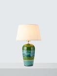 John Lewis Hugo Reactive Glaze Ceramic Table Lamp, Green