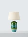 John Lewis Hugo Reactive Glaze Ceramic Table Lamp, Green