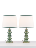 John Lewis Pagoda Ceramic Table Lamp, Set of 2, Green
