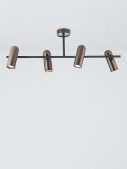 John Lewis Cooper 4 Spotlight Ceiling Bar, Dark Bronze, Dark Bronze