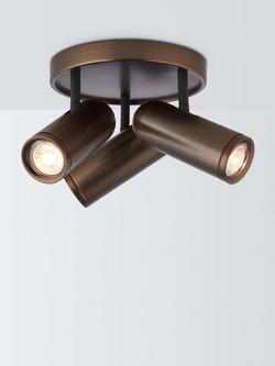 John Lewis Cooper 3 Spotlight Semi Flush Ceiling Light, Dark Bronze, Dark Bronze