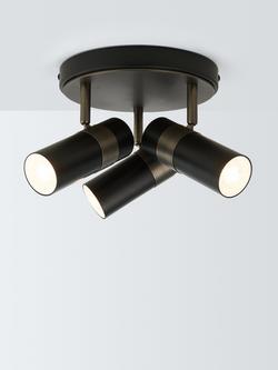 John Lewis Obi 3 Circular Spotlight Ceiling Plate, Matt Black