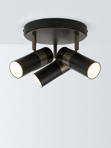 John Lewis Obi 3 Circular Spotlight Ceiling Plate, Matt Black