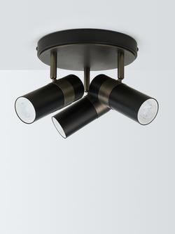 John Lewis Obi 3 Circular Spotlight Ceiling Plate - view 2, Matt Black