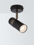 John Lewis Obi Single Spotlight Wall Light, Matt Black