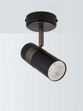 John Lewis Obi Single Spotlight Wall Light, Matt Black