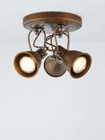 John Lewis Stirrup 3 Spotlight Ceiling Plate, Warm Brass