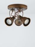 John Lewis Stirrup 3 Spotlight Ceiling Plate, Warm Brass
