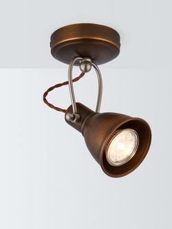 John Lewis Stirrup Single Ceiling Spotlight, Warm Brass, Warm Brass