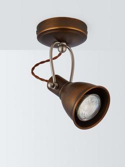 John Lewis Stirrup Single Ceiling Spotlight, Warm Brass - view 2, Warm Brass