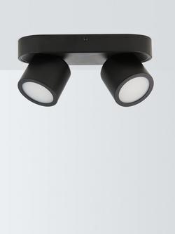 John Lewis Wilson 2 Spotlight Ceiling Bar - view 2, Black