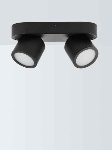 John Lewis Wilson 2 Spotlight Ceiling Bar - view 2, Black