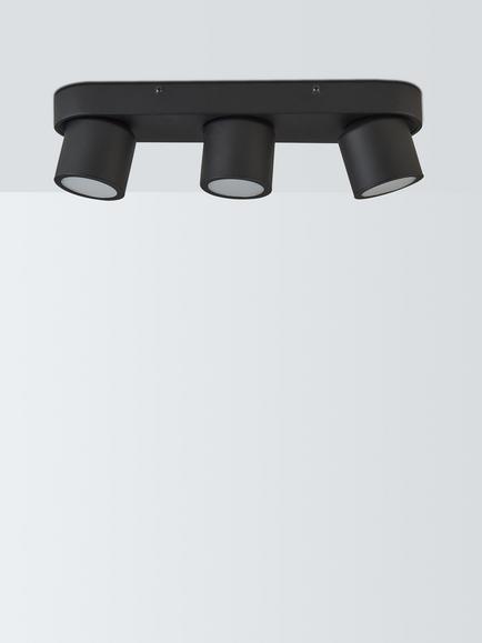 John Lewis Wilson 3 Spotlight Ceiling Bar - view 2, Black