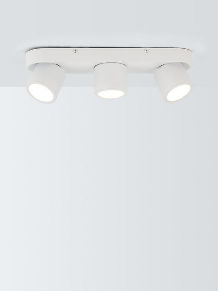 John Lewis Wilson 3 Spotlight Ceiling Bar, White