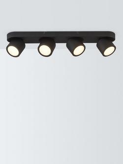 John Lewis Wilson 4 Spotlight Ceiling Bar, Black, Black